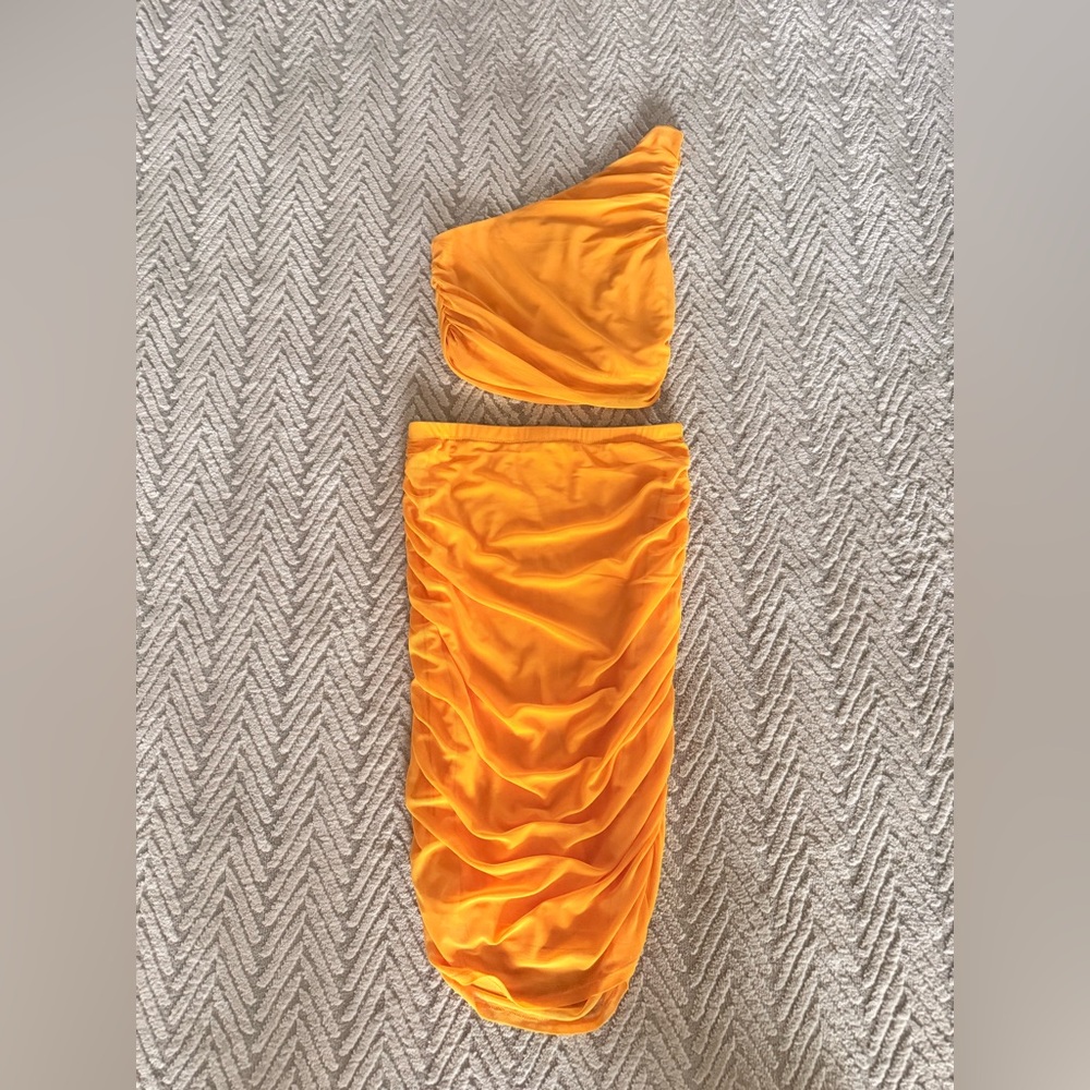 House of Harlow 1960 One Shoulder Dress in Vibrant Orange